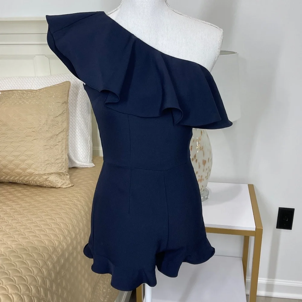 Shorts Romper by J.O.A. One Shoulder Size XS - Picture 9 of 14